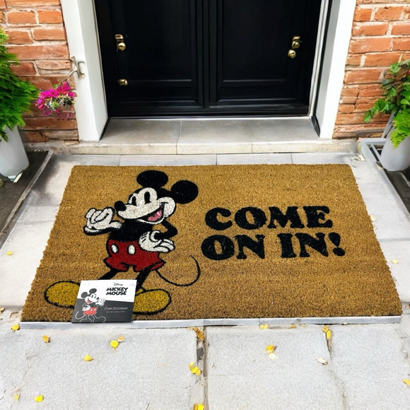Disney Mickey Mouse ‘Come On In’ Coir Doormat Brown 18 in x 30 in - Picture 1 of 3